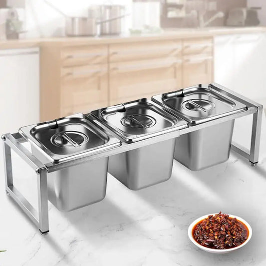 35-60cm Multi-function Retractable Seasoning Holder Bracket Stainless Steel Spice Rack Kitchen Seasoning Container BoxHolder