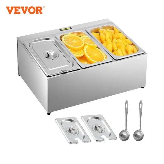 VEVOR Commercial Spice Rack Shelf Seasoning Organizer 3-8 Pans Stainless Steel Home Expandable Shelf Food Ingredients Risers