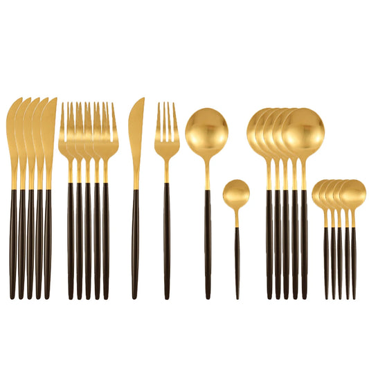 24Pcs 18/10 Stainless Steel Dinnerware